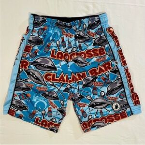 Flow Society Lacrosse Shorts Boys Large Clam Bar Lax Cocktail Sauce Summer Clams